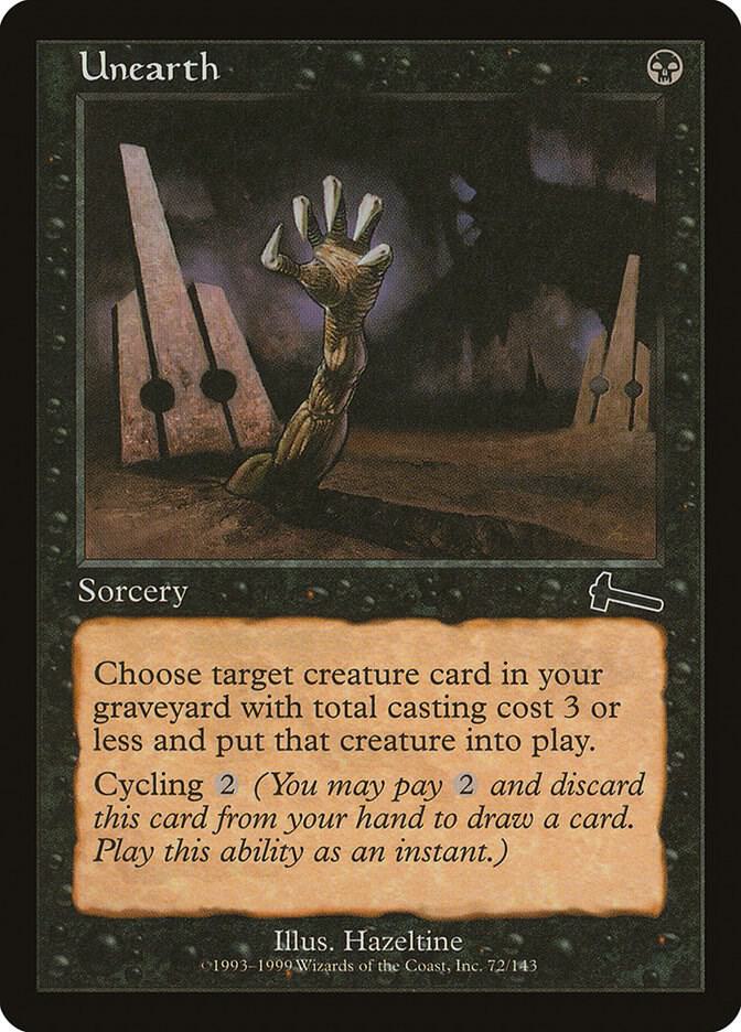 Unearth 72 card from Urza's Legacy