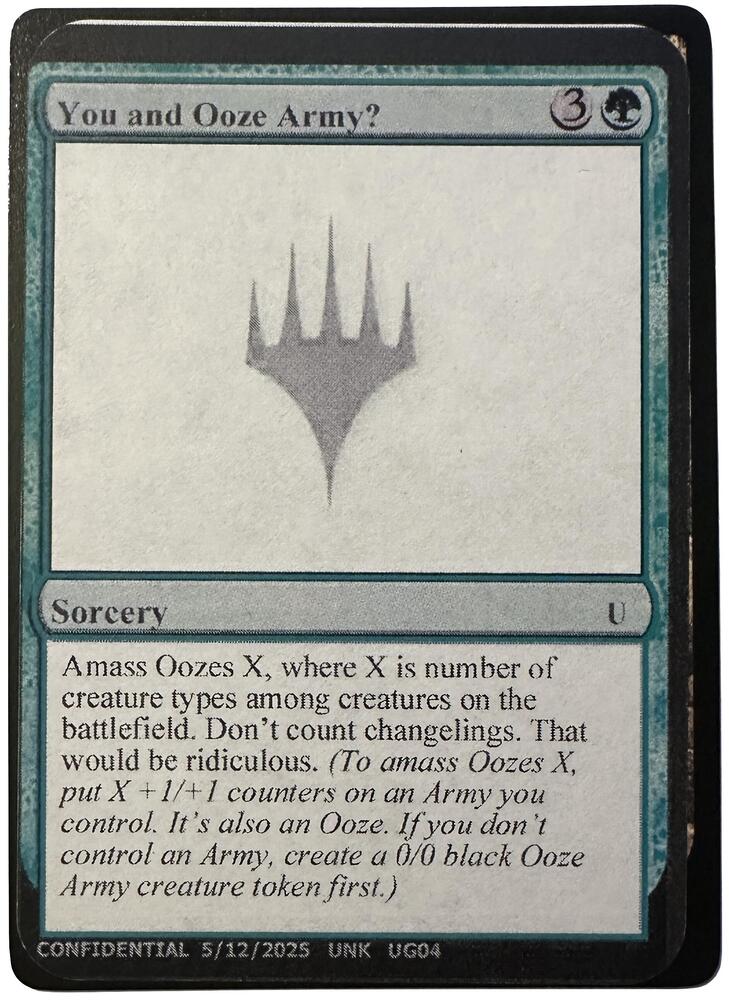 You and Ooze Army? card from Un-Known Event Playtest Cards