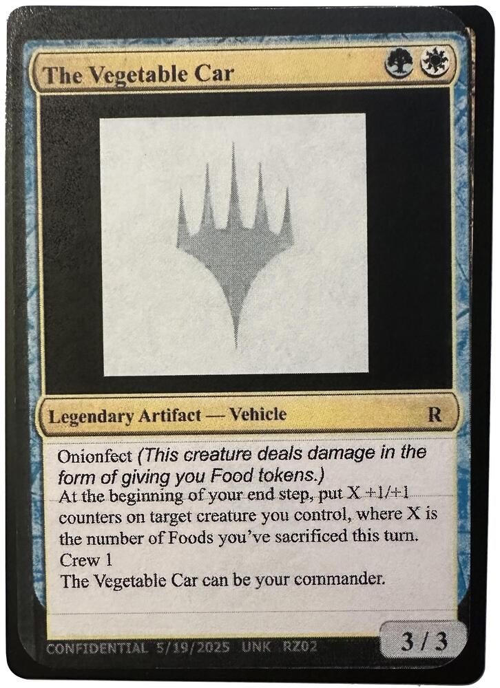 The Vegetable Car card from Un-Known Event Playtest Cards