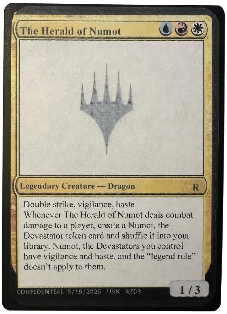 The Herald of Numot card from Un-Known Event Playtest Cards