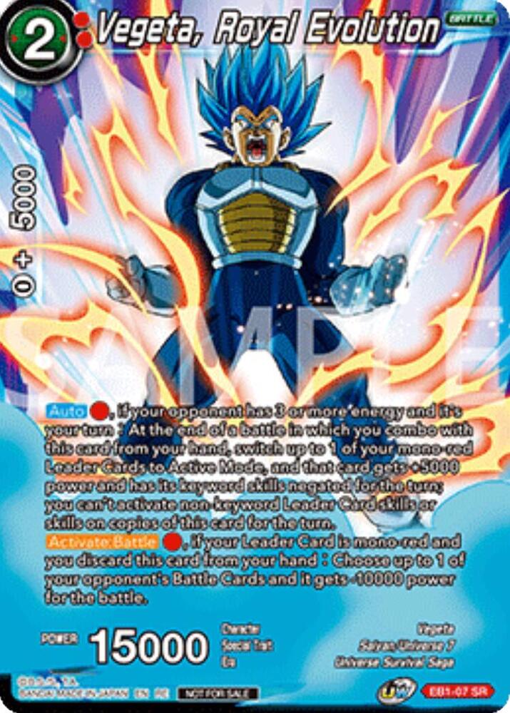 Vegeta, Royal Evolution (Deluxe Pack 2025 Vol.2) EB1-07 card from Promotion Cards
