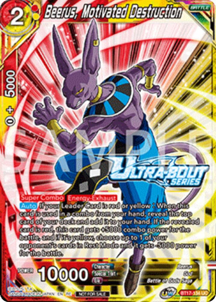 Beerus, Motivated Destruction (Event Pack 17) BT17-134 card from Promotion Cards