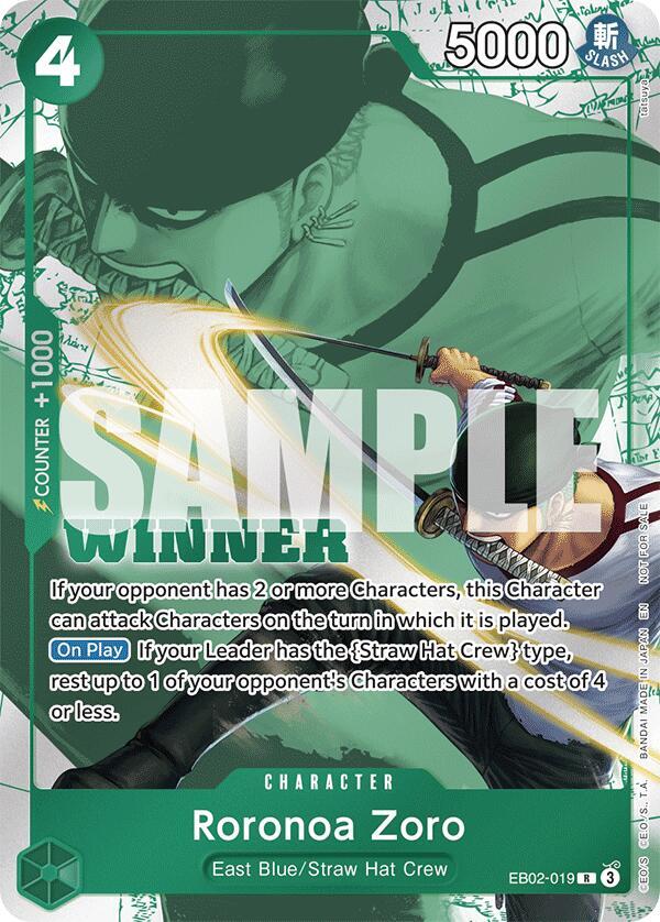 Roronoa Zoro (Winner Pack 2025 Vol. 3) EB02-019 card from One Piece Promotion Cards