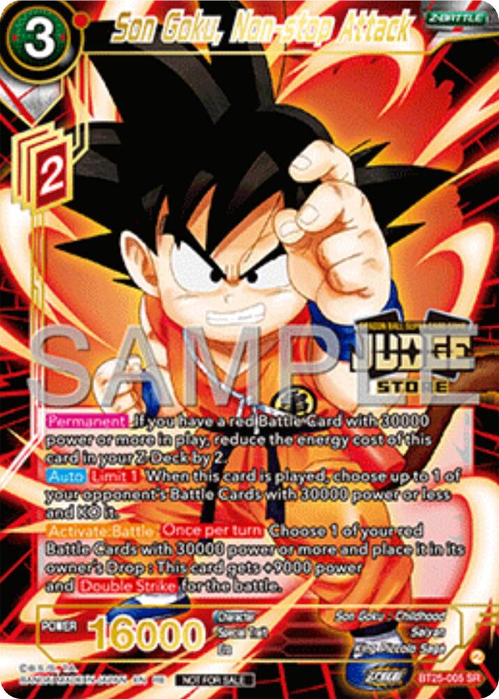 Son Goku, Non-stop Attack (Judge Pack Vol.17) (Store) BT25-005 card from Judge Promotion Cards