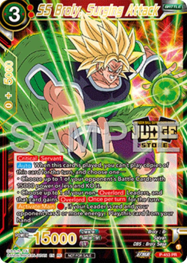 SS Broly, Surging Attack (Judge Pack Vol.17) (Store) P-453 card from Judge Promotion Cards