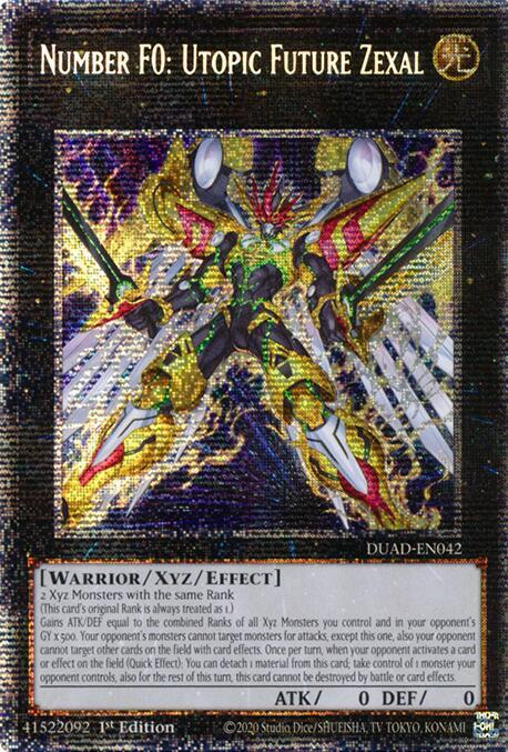 Number F0: Utopic Future Zexal (Starlight Rare) DUAD-EN042 card from Duelist's Advance