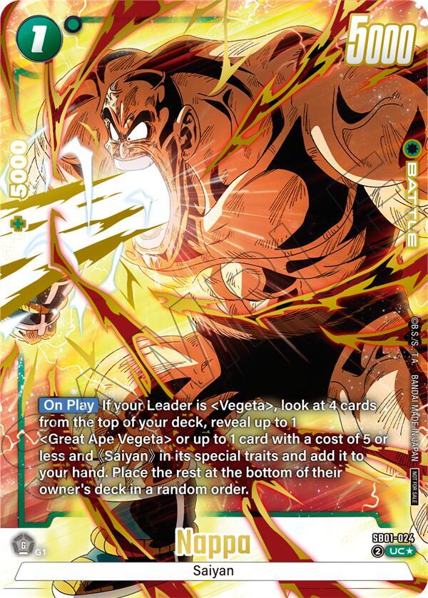 Nappa (Limited Pack 02) (Alternate Art) SB01-024 card from Tournament and Championship Promos