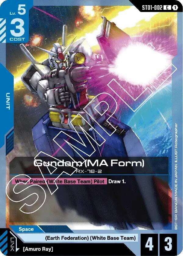 Gundam (MA Form) ST01-002 card from Starter Deck 01: Heroic Beginnings