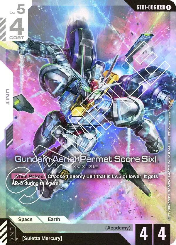 Gundam Aerial (Permet Score Six) ST01-006 card from Starter Deck 01: Heroic Beginnings