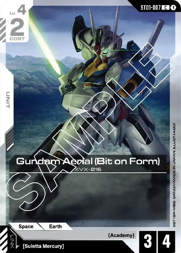 Gundam Aerial (Bit on Form) ST01-007 card from Starter Deck 01: Heroic Beginnings