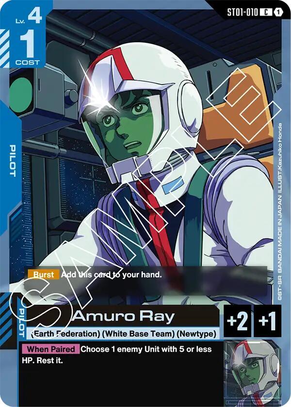 Amuro Ray ST01-010 card from Starter Deck 01: Heroic Beginnings