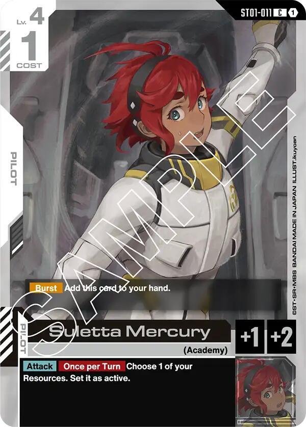 Suletta Mercury ST01-011 card from Starter Deck 01: Heroic Beginnings