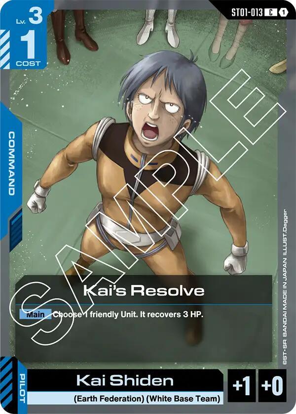 Kai's Resolve ST01-013 card from Starter Deck 01: Heroic Beginnings