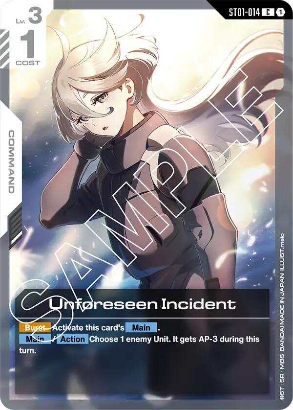 Unforeseen Incident ST01-014 card from Starter Deck 01: Heroic Beginnings