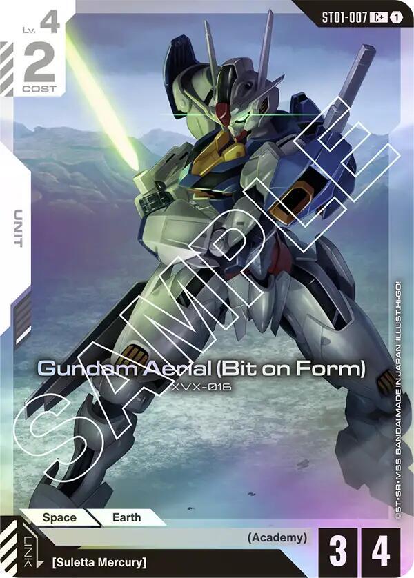 Gundam Aerial (Bit on Form) (C+) ST01-007 card from Starter Deck 01: Heroic Beginnings