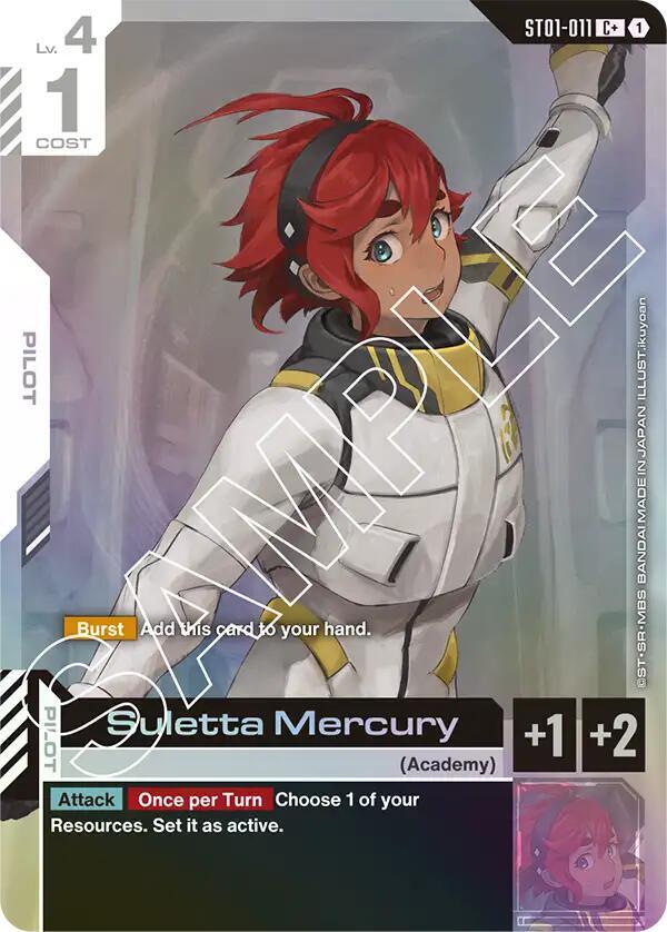 Suletta Mercury (C+) ST01-011 card from Starter Deck 01: Heroic Beginnings
