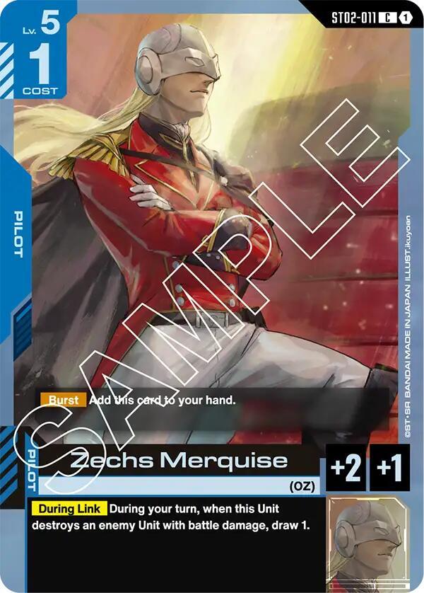 Zechs Merquise ST02-011 card from Starter Deck 02: Wings of Advance