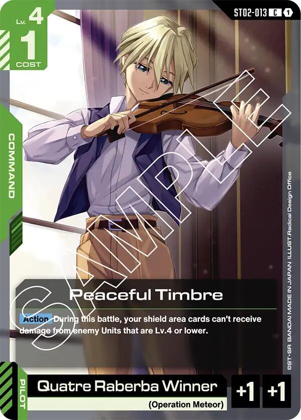 Peaceful Timbre ST02-013 card from Starter Deck 02: Wings of Advance