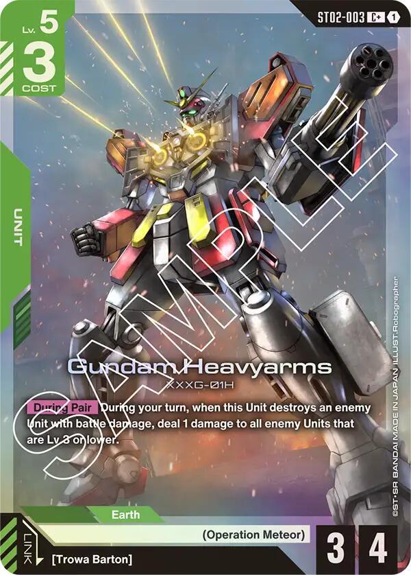 Gundam Heavyarms (C+) ST02-003 card from Starter Deck 02: Wings of Advance