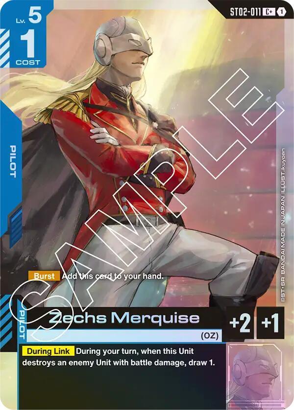 Zechs Merquise (C+) ST02-011 card from Starter Deck 02: Wings of Advance