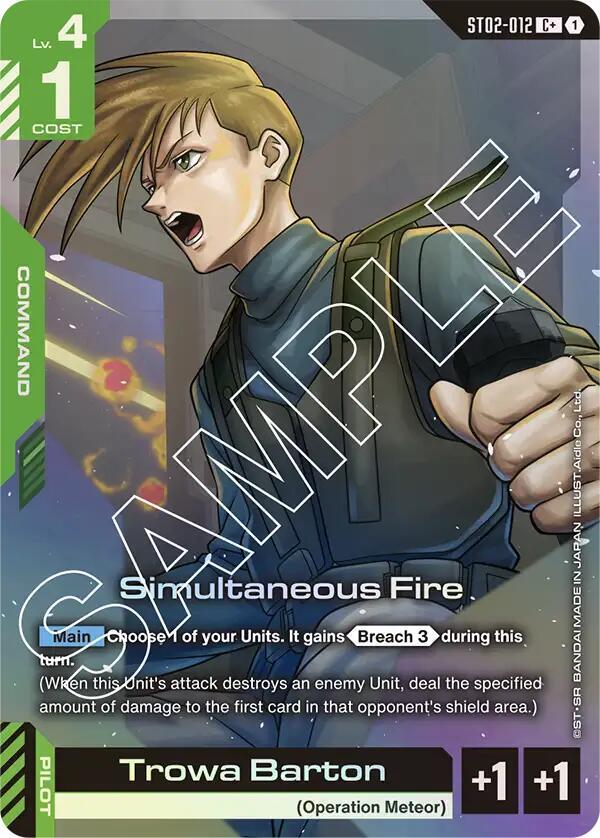 Simultaneous Fire (C+) ST02-012 card from Starter Deck 02: Wings of Advance