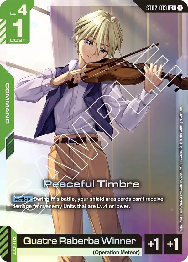 Peaceful Timbre (C+) ST02-013 card from Starter Deck 02: Wings of Advance