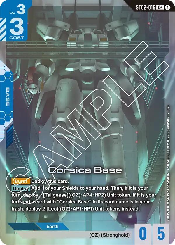 Corsica Base (C+) ST02-016 card from Starter Deck 02: Wings of Advance