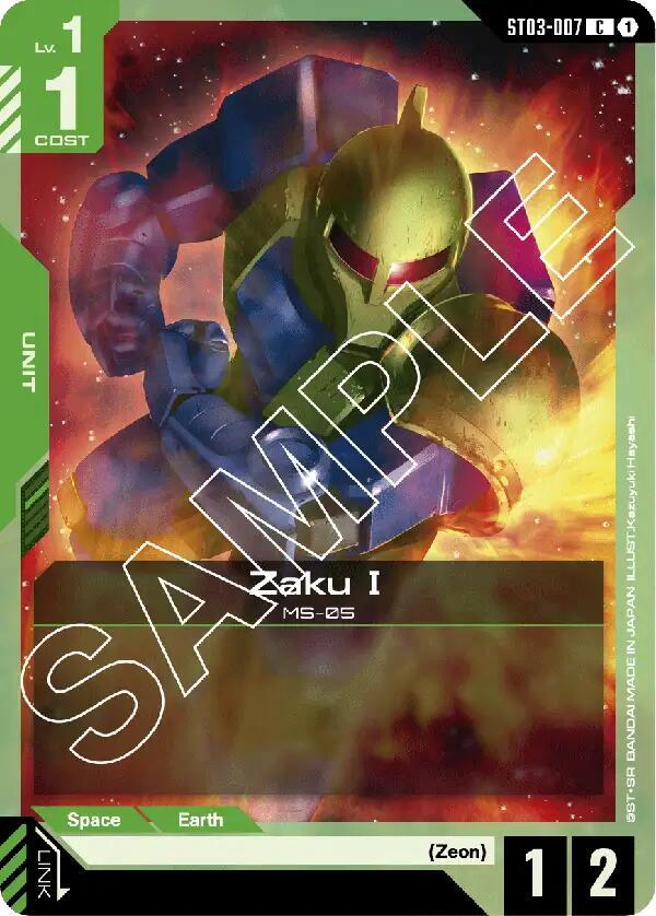 Zaku I ST03-007 card from Starter Deck 03: Zeon's Rush