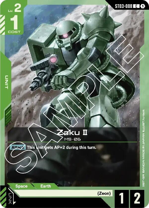 Zaku II ST03-008 card from Starter Deck 03: Zeon's Rush