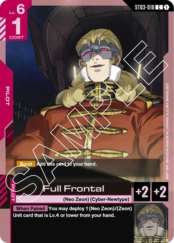 Full Frontal ST03-010 card from Starter Deck 03: Zeon's Rush