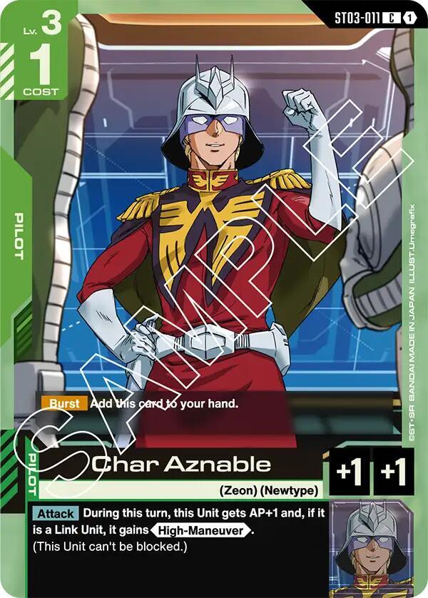 Char Aznable ST03-011 card from Starter Deck 03: Zeon's Rush