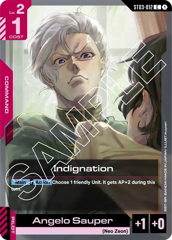 Indignation ST03-012 card from Starter Deck 03: Zeon's Rush