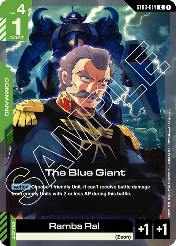The Blue Giant ST03-014 card from Starter Deck 03: Zeon's Rush
