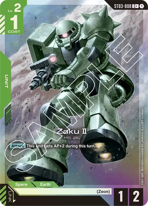 Zaku II (C+) ST03-008 card from Starter Deck 03: Zeon's Rush