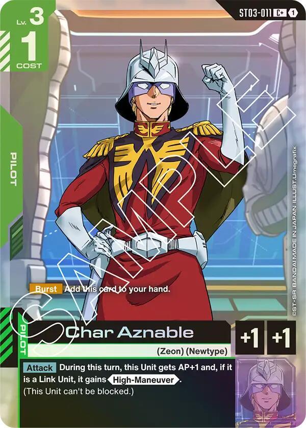 Char Aznable (C+) ST03-011 card from Starter Deck 03: Zeon's Rush