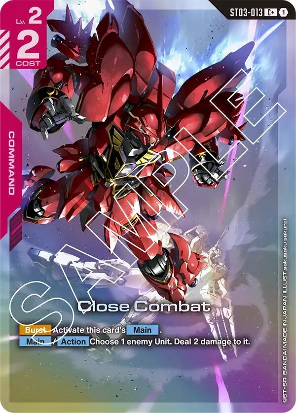 Close Combat (C+) ST03-013 card from Starter Deck 03: Zeon's Rush