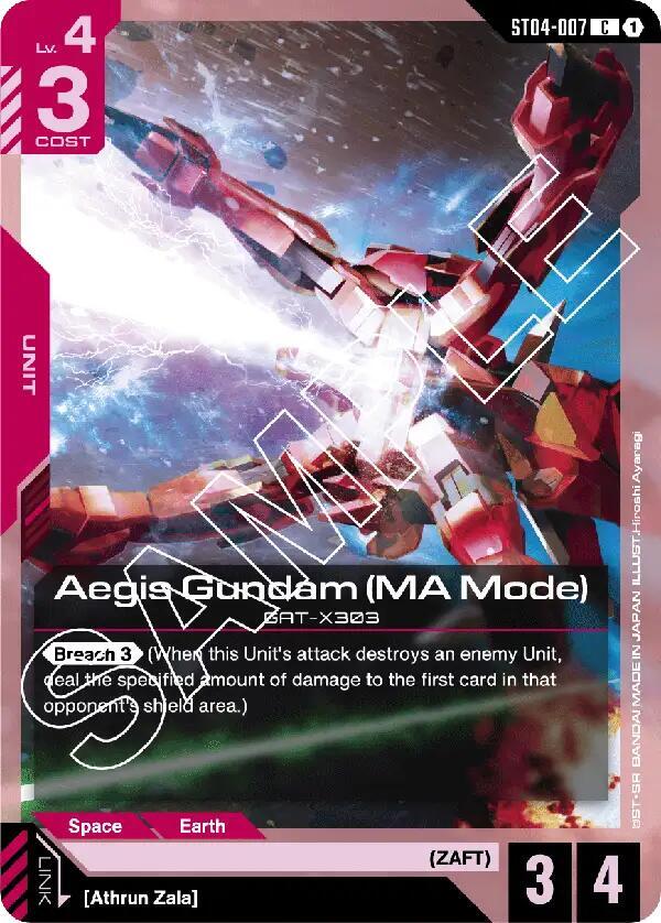 Aegis Gundam (MA Mode) ST04-007 card from Starter Deck 04: SEED Strike