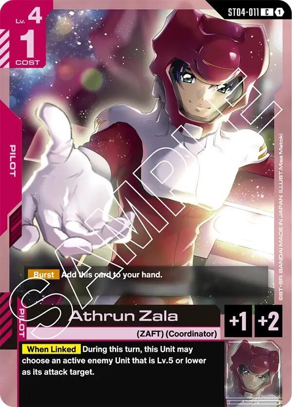 Athrun Zala ST04-011 card from Starter Deck 04: SEED Strike