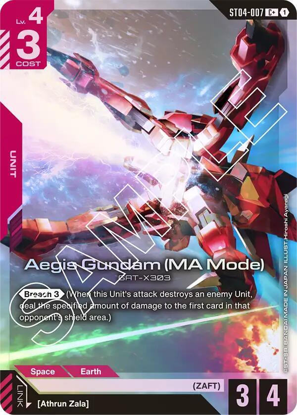Aegis Gundam (MA Mode) (C+) ST04-007 card from Starter Deck 04: SEED Strike
