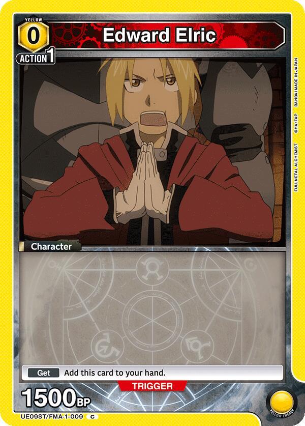 Edward Elric UE09ST/FMA-1-009 card from UE09ST: FULLMETAL ALCHEMIST Starter Deck