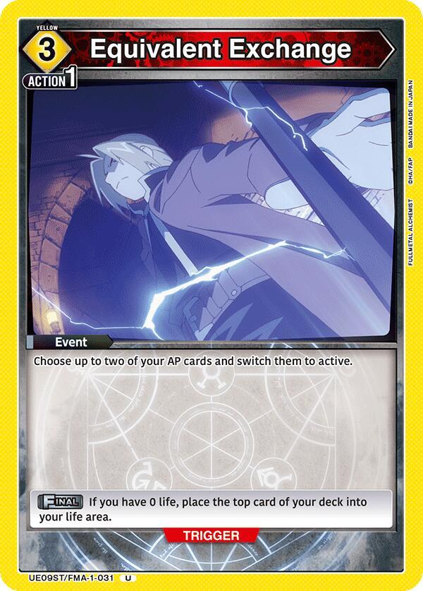 Equivalent Exchange UE09ST/FMA-1-031 card from UE09ST: FULLMETAL ALCHEMIST Starter Deck