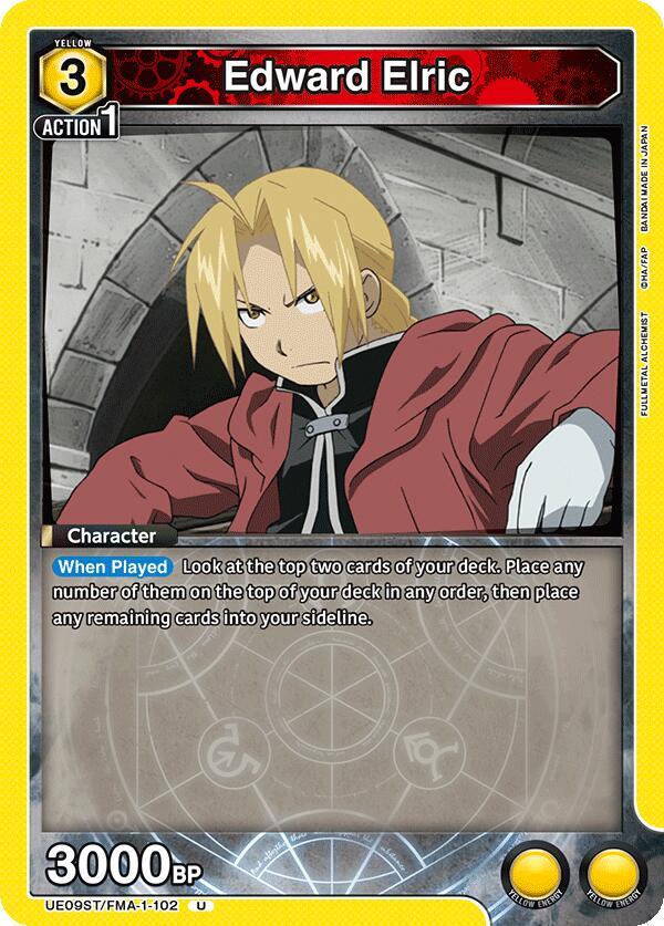Edward Elric UE09ST/FMA-1-102 card from UE09ST: FULLMETAL ALCHEMIST Starter Deck