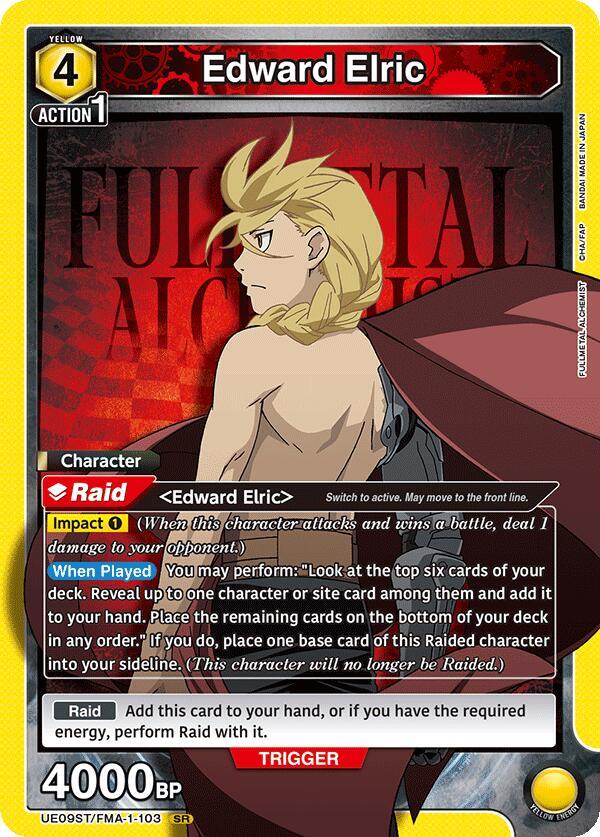 Edward Elric UE09ST/FMA-1-103 card from UE09ST: FULLMETAL ALCHEMIST Starter Deck