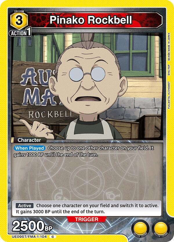 Pinako Rockbell UE09ST/FMA-1-104 card from UE09ST: FULLMETAL ALCHEMIST Starter Deck