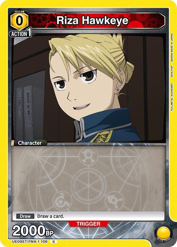 Riza Hawkeye UE09ST/FMA-1-106 card from UE09ST: FULLMETAL ALCHEMIST Starter Deck