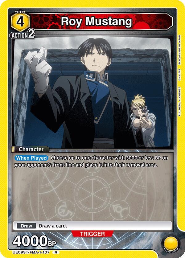 Roy Mustang UE09ST/FMA-1-107 card from UE09ST: FULLMETAL ALCHEMIST Starter Deck