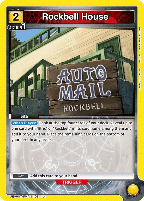 Rockbell House UE09ST/FMA-1-108 card from UE09ST: FULLMETAL ALCHEMIST Starter Deck
