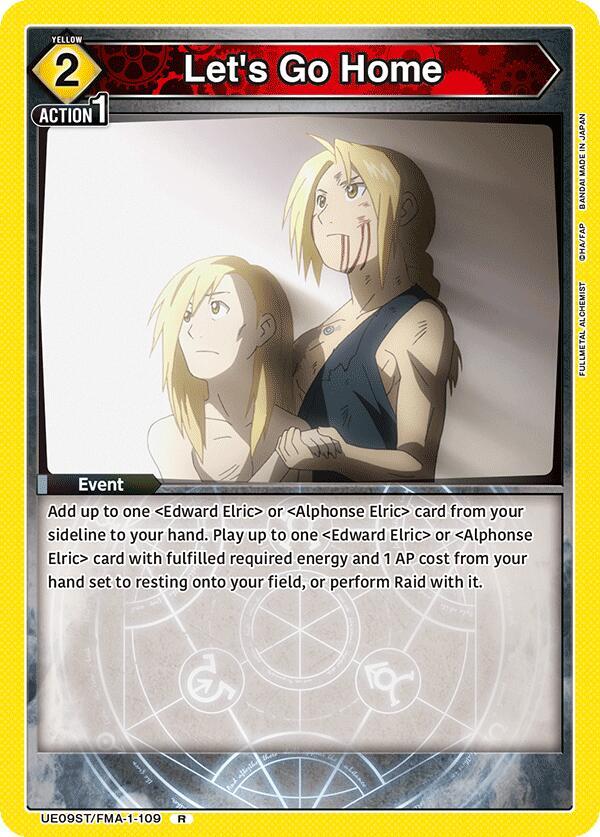 Let's Go Home UE09ST/FMA-1-109 card from UE09ST: FULLMETAL ALCHEMIST Starter Deck