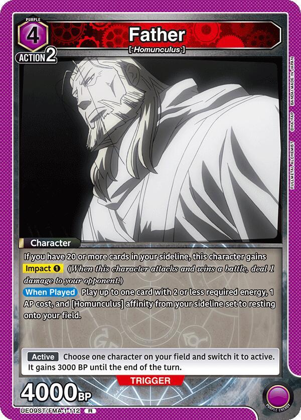 Father UE09ST/FMA-1-112 card from UE09ST: FULLMETAL ALCHEMIST Starter Deck