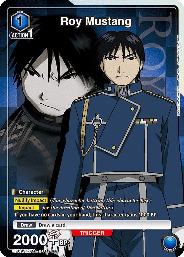 Roy Mustang (R*) UE09ST/FMA-1-111 card from UE09ST: FULLMETAL ALCHEMIST Starter Deck
